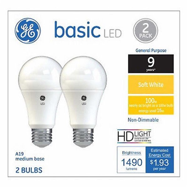 Current 16W A19 Shape Soft White Light Color Bulb, 2PK 240224